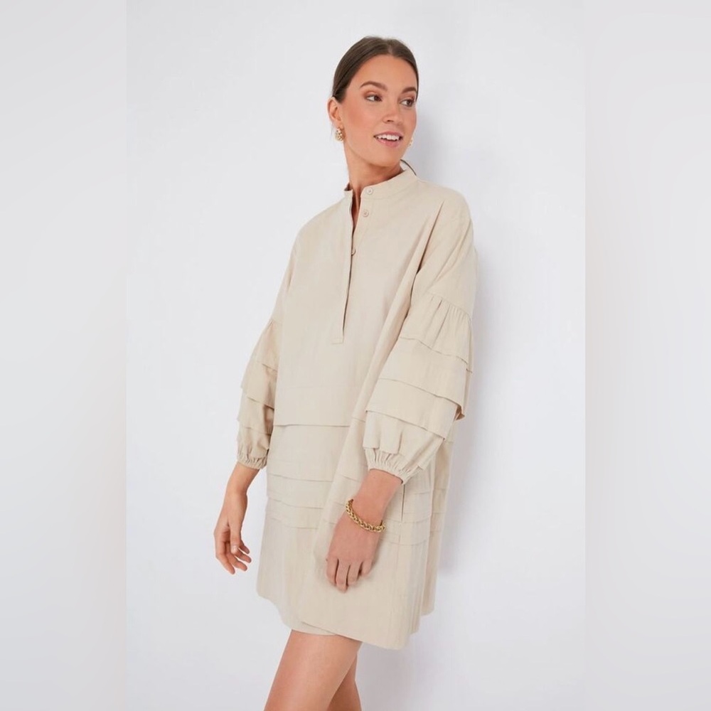 Tuckernuck Pomander Place Women's Chelsea Mini Dress in Khaki Size Medium EUC